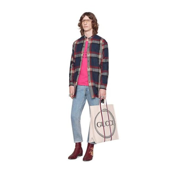 Authentic NEW GUCCI Ouroboro Ivory print tote - Picture 6 of 8